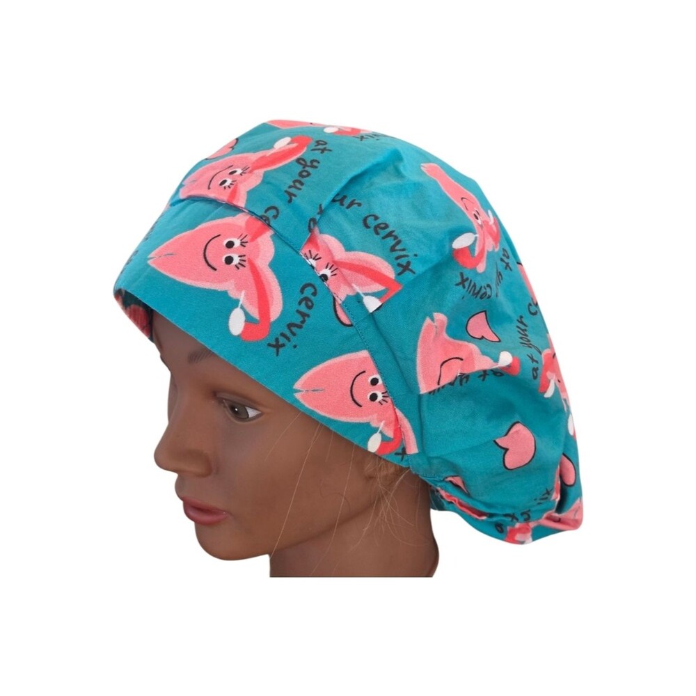 At Your Cervix OB/GYN Scrub Cap Louis + Phil Unisex Long Hair Comfort Euro Style